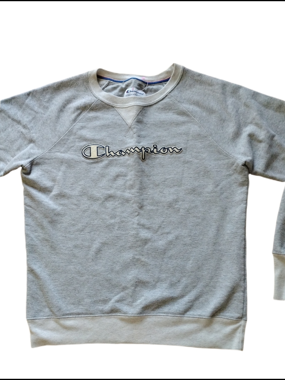 Champion Light Gray Logo Crewneck Sweatshirt for Men Size Small
